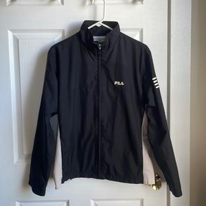 FILA black and white strip windbreaker track jacket